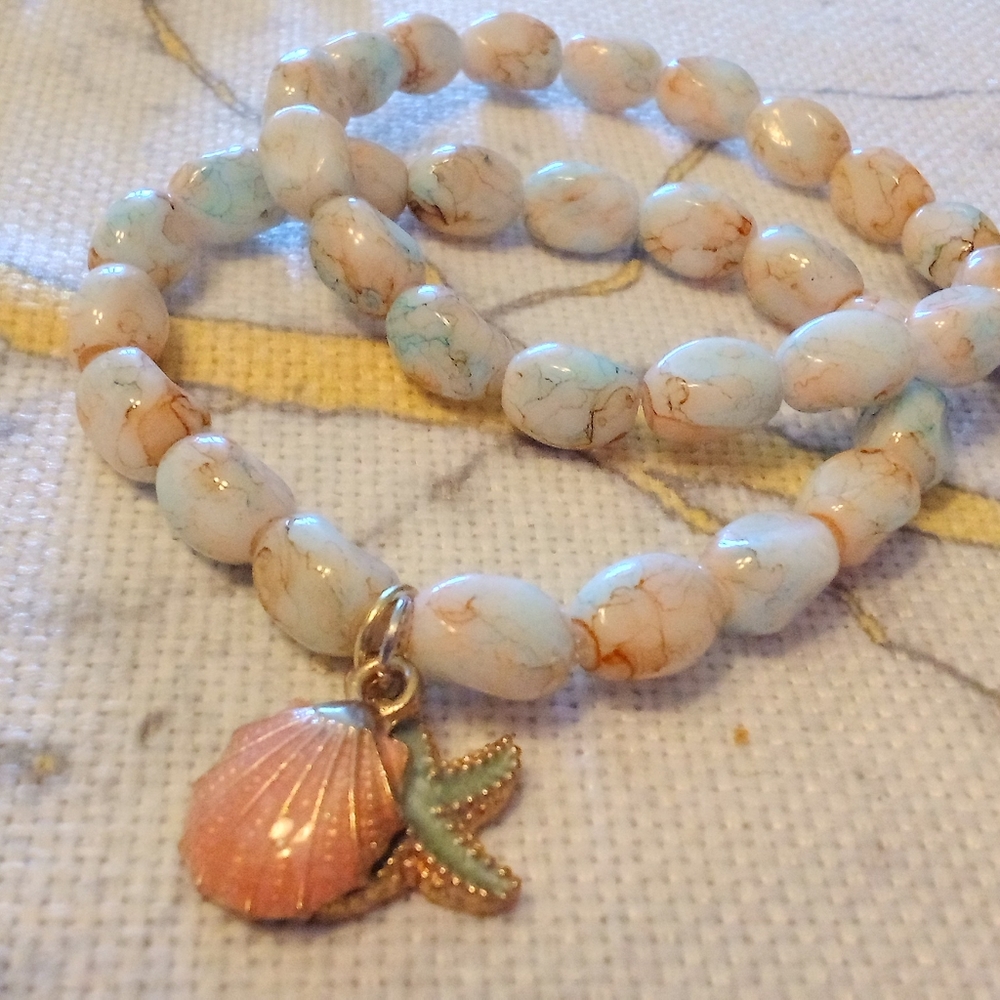 GONE GONE                         Stretch Bracelets, Charm Accents